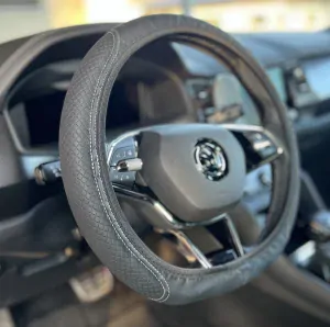 Koženkový poťah na volant Black - Blue