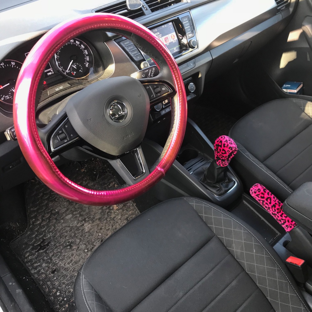Obal na riadiacu páku Leopard Pink