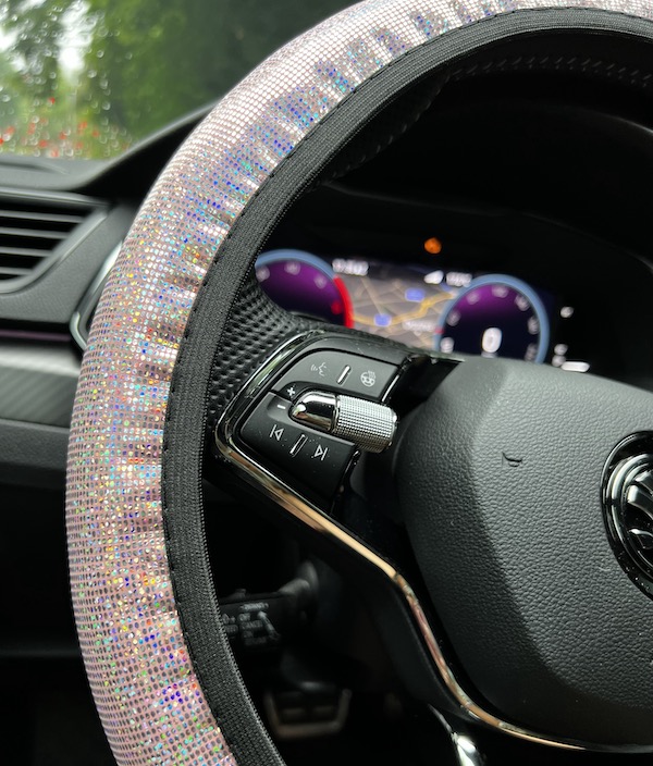 Látkový poťah na volant Disco ružový