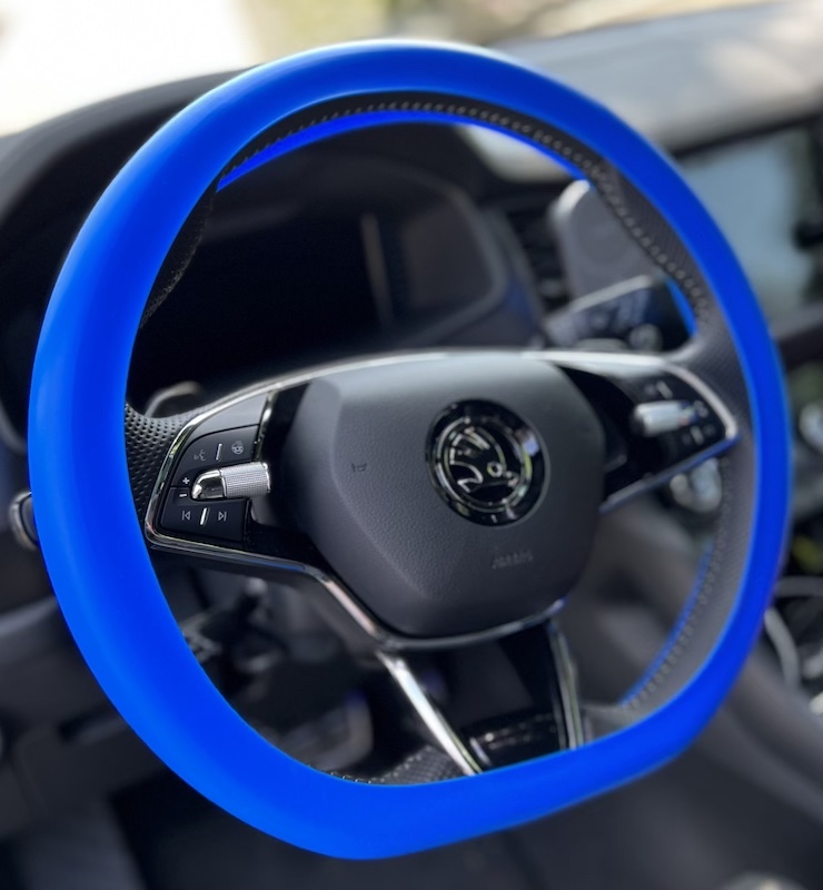 Silikónový poťah na volant GARO tmavo modry