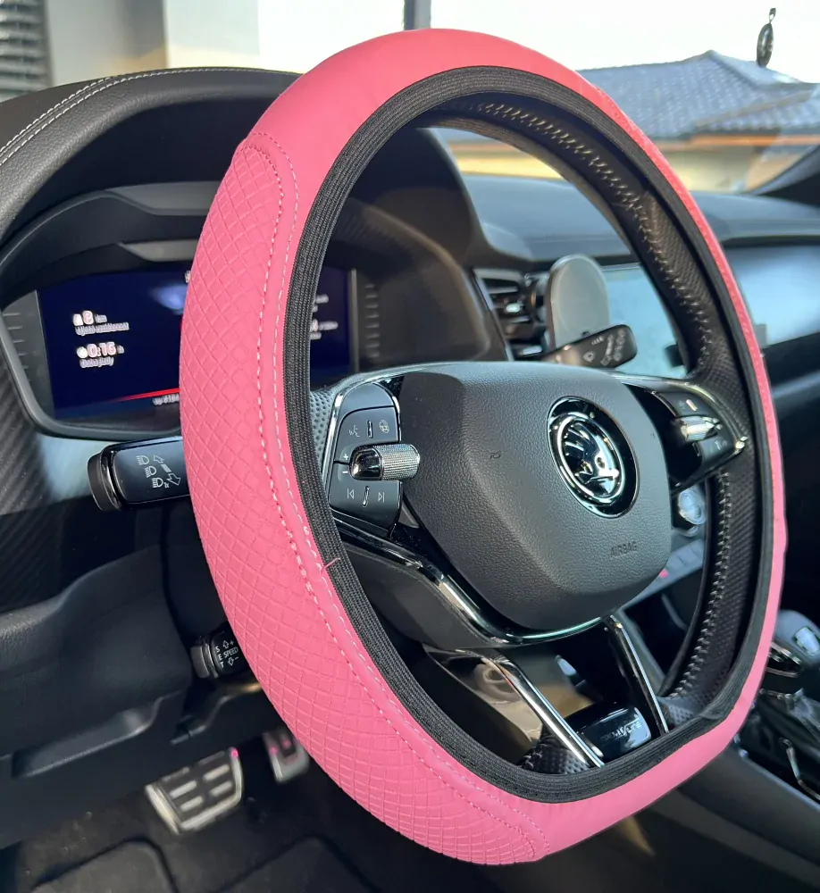 Koženkový poťah na volant Pink