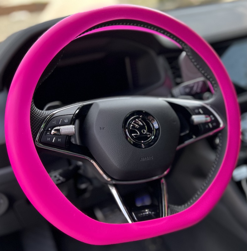 Silikónový poťah na volant GARO neon pink